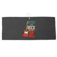 Jesus Is My Rock And That Is How I Roll Christian Large Microfiber Waffle Golf Towel