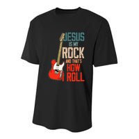 Jesus Is My Rock And That Is How I Roll Christian Youth Performance Sprint T-Shirt