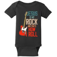 Jesus Is My Rock And That Is How I Roll Christian Baby Bodysuit