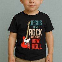 Jesus Is My Rock And That Is How I Roll Christian Toddler T-Shirt