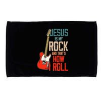 Jesus Is My Rock And That Is How I Roll Christian Microfiber Hand Towel