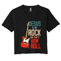 Jesus Is My Rock And That Is How I Roll Christian Crop Top