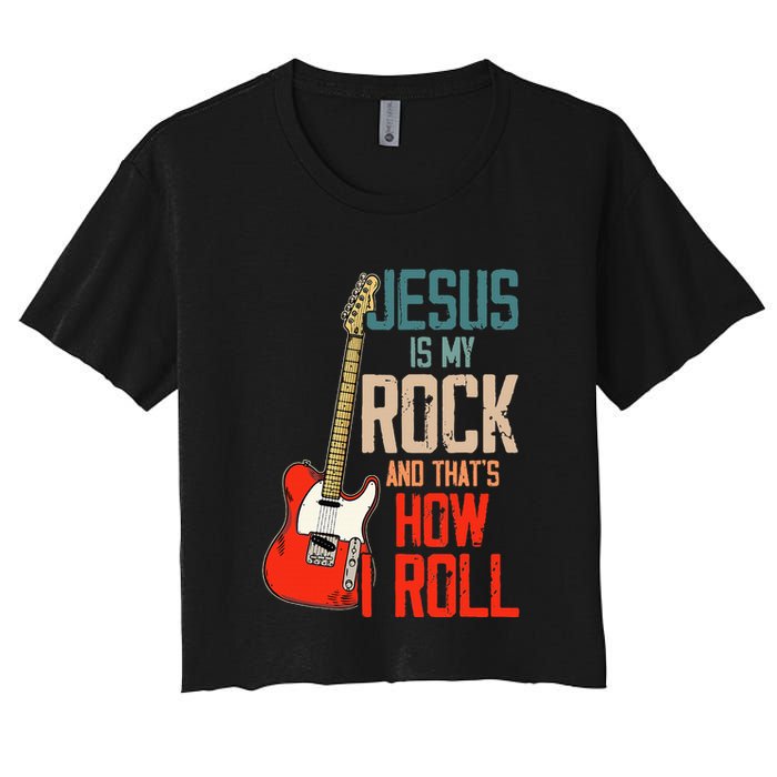 Jesus Is My Rock And That Is How I Roll Christian Crop Top