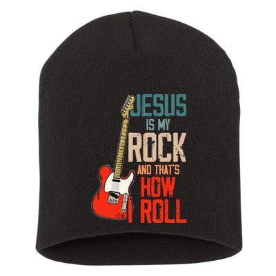 Jesus Is My Rock And That Is How I Roll Christian Short Acrylic Beanie