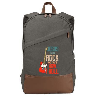 Jesus Is My Rock And That Is How I Roll Christian Cotton Canvas Backpack