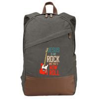 Jesus Is My Rock And That Is How I Roll Christian Cotton Canvas Backpack