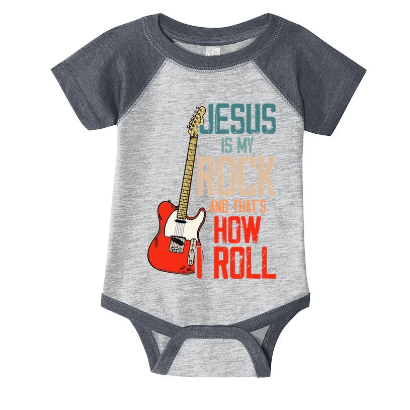 Jesus Is My Rock And That Is How I Roll Christian Infant Baby Jersey Bodysuit