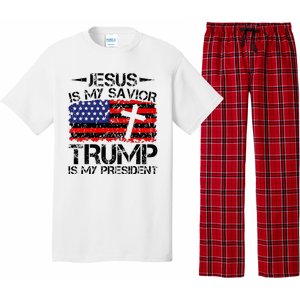 Jesus Is My Savior Trump Is My President Trump 2024 Pajama Set