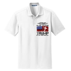 Jesus Is My Savior Trump Is My President Trump 2024 Dry Zone Grid Polo