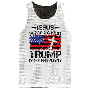 Jesus Is My Savior Trump Is My President Trump 2024 Mesh Reversible Basketball Jersey Tank