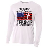 Jesus Is My Savior Trump Is My President Trump 2024 Cooling Performance Long Sleeve Crew