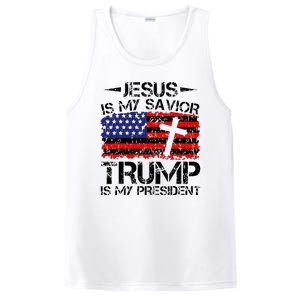 Jesus Is My Savior Trump Is My President Trump 2024 PosiCharge Competitor Tank