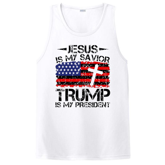 Jesus Is My Savior Trump Is My President Trump 2024 PosiCharge Competitor Tank