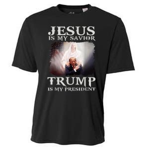 Jesus Is My Savior Trump Is My President Cooling Performance Crew T-Shirt