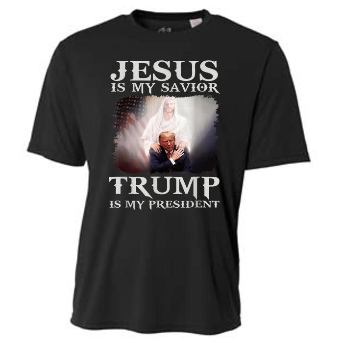 Jesus Is My Savior Trump Is My President Cooling Performance Crew T-Shirt