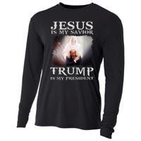 Jesus Is My Savior Trump Is My President Cooling Performance Long Sleeve Crew