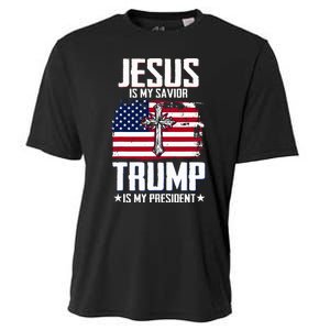 Jesus Is My Savior Trump Is My President Cooling Performance Crew T-Shirt