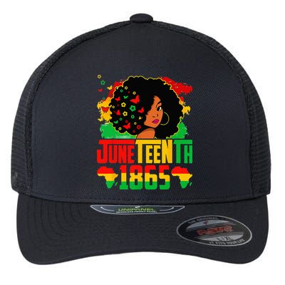 Juneteenth Is My Independence Day Afro Melanin Black Flexfit Unipanel Trucker Cap