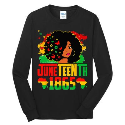 Juneteenth Is My Independence Day Afro Melanin Black Tall Long Sleeve T-Shirt
