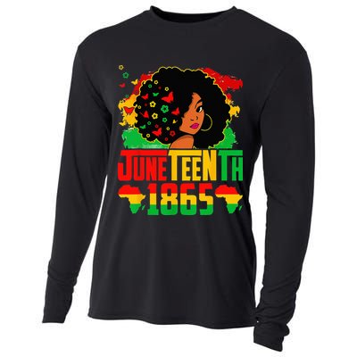 Juneteenth Is My Independence Day Afro Melanin Black Cooling Performance Long Sleeve Crew