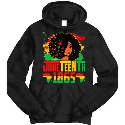 Juneteenth Is My Independence Day Afro Melanin Black Tie Dye Hoodie