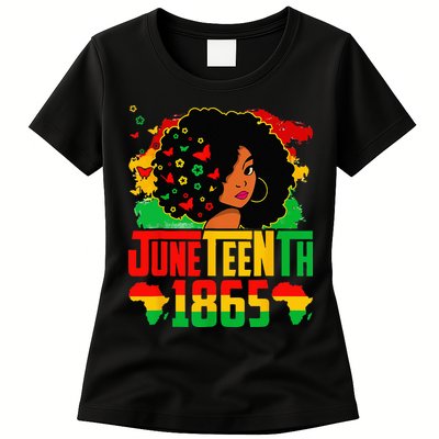 Juneteenth Is My Independence Day Afro Melanin Black Womens T-Shirt