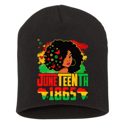 Juneteenth Is My Independence Day Afro Melanin Black Short Acrylic Beanie