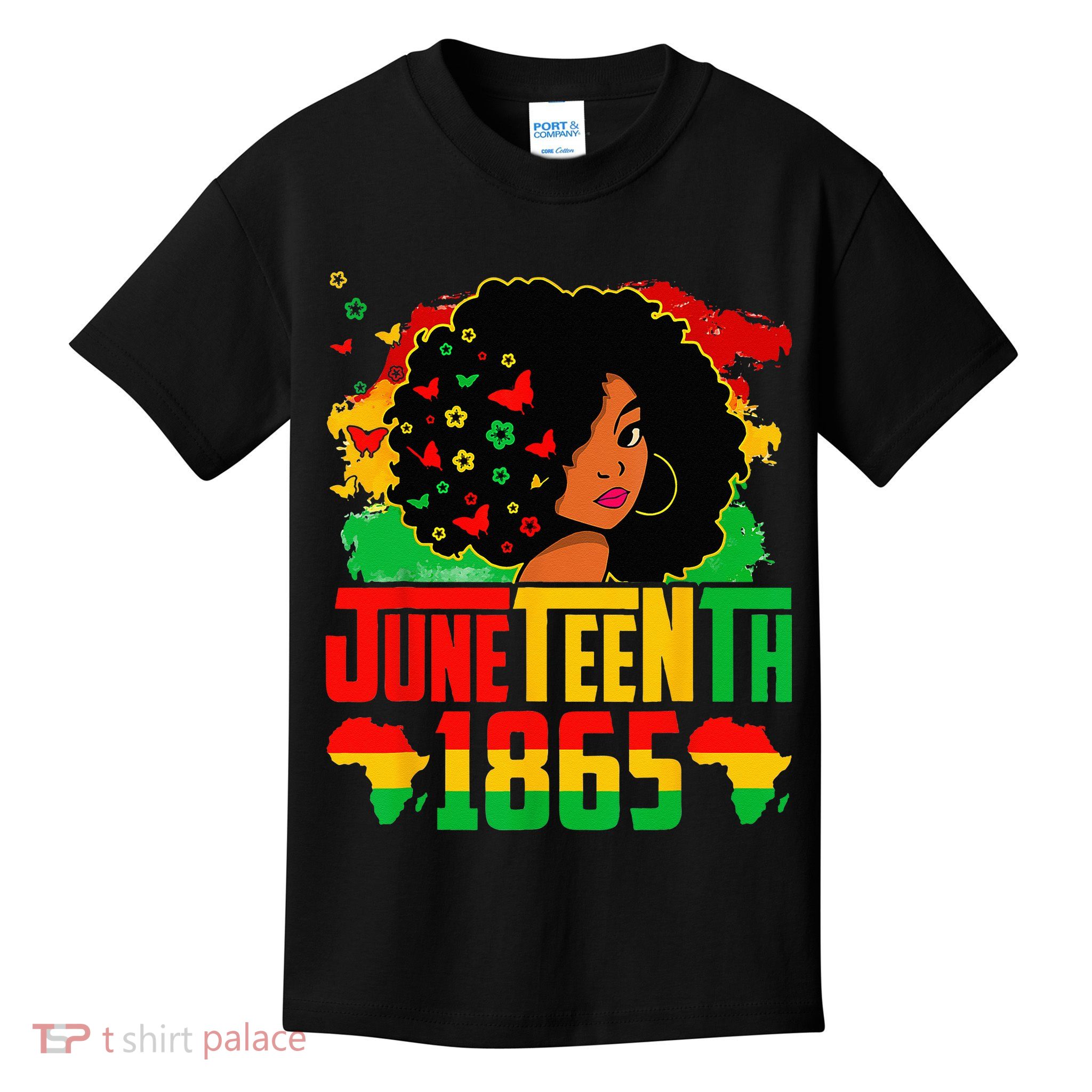 Juneteenth Is My Independence Day Afro Melanin Black Kids T-Shirt