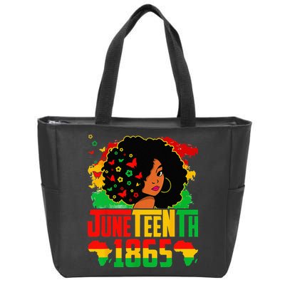 Juneteenth Is My Independence Day Afro Melanin Black Zip Tote Bag