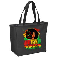 Juneteenth Is My Independence Day Afro Melanin Black Zip Tote Bag