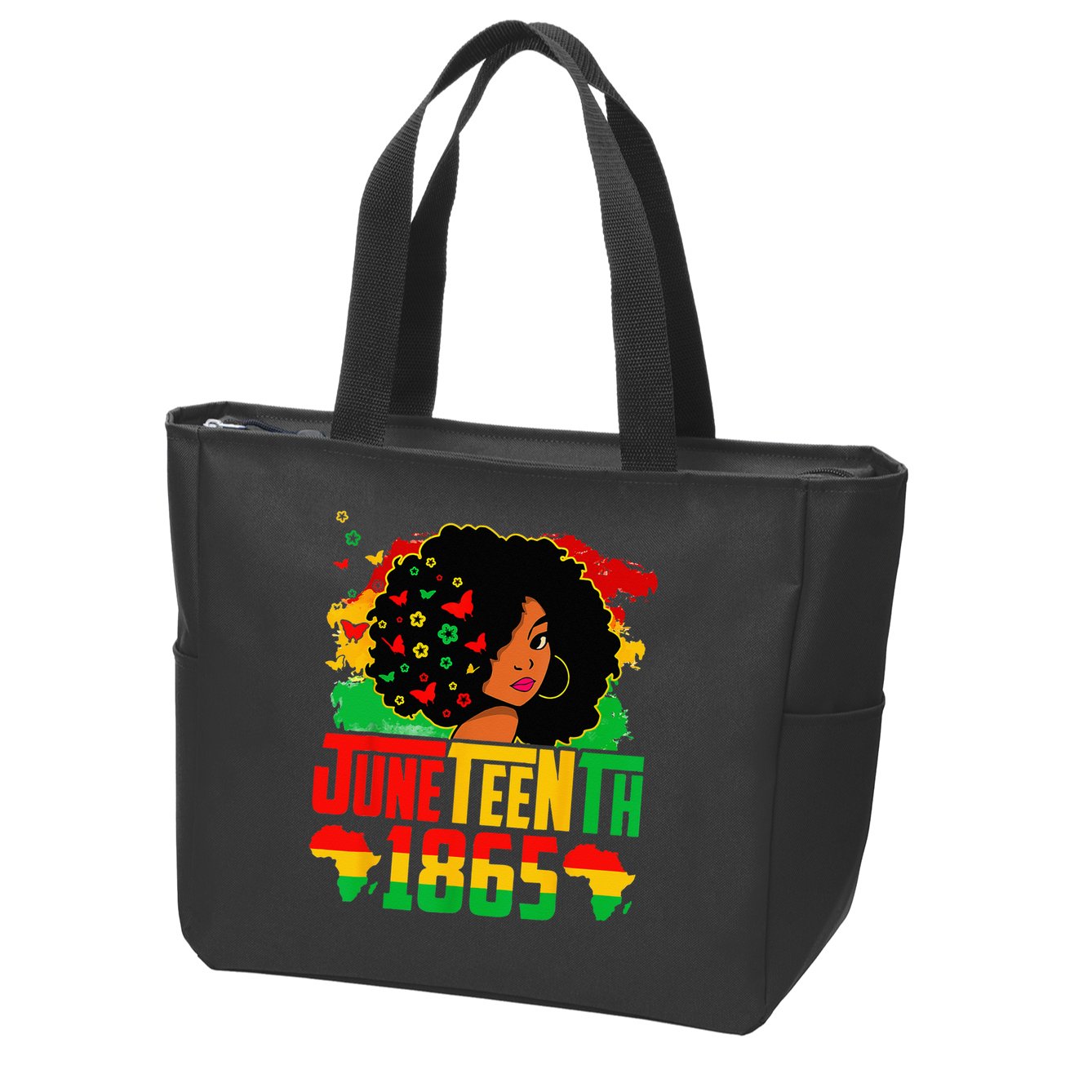 Juneteenth Is My Independence Day Afro Melanin Black Zip Tote Bag