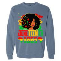 Juneteenth Is My Independence Day Afro Melanin Black Garment-Dyed Sweatshirt