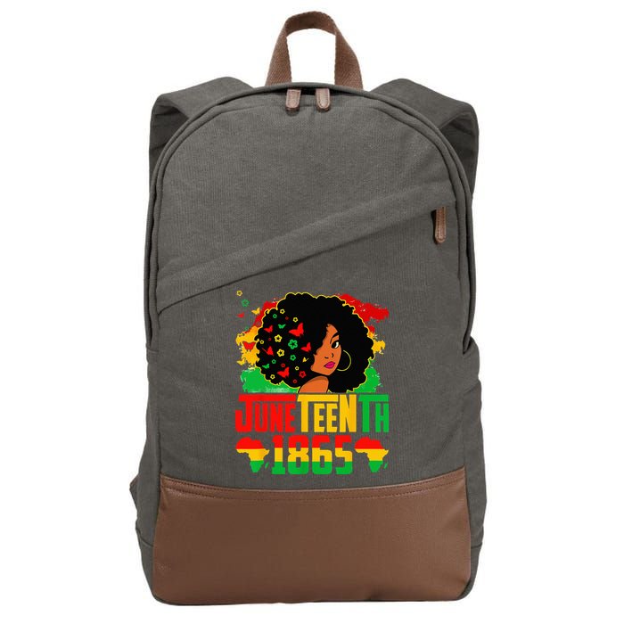 Juneteenth Is My Independence Day Afro Melanin Black Cotton Canvas Backpack