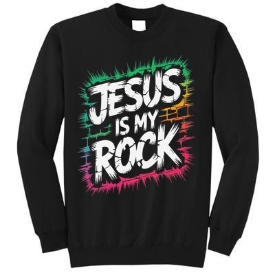 Jesus Is My Rock Biblical Christian Faith Sweatshirt
