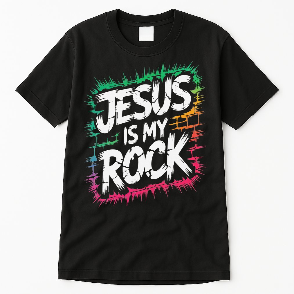 Jesus Is My Rock Biblical Christian Faith Tall T-Shirt