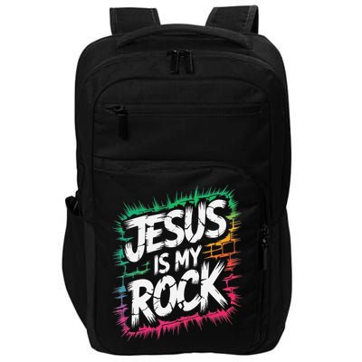 Jesus Is My Rock Biblical Christian Faith Impact Tech Backpack