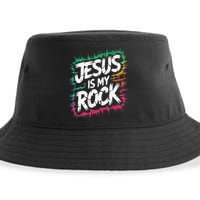 Jesus Is My Rock Biblical Christian Faith Sustainable Bucket Hat