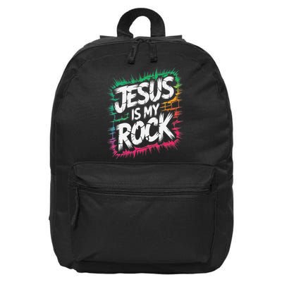 Jesus Is My Rock Biblical Christian Faith 16 in Basic Backpack