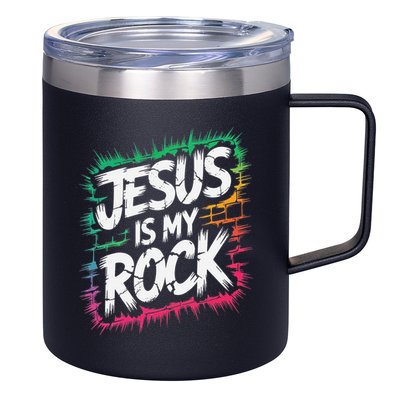 Jesus Is My Rock Biblical Christian Faith 12oz Stainless Steel Coffee Mug