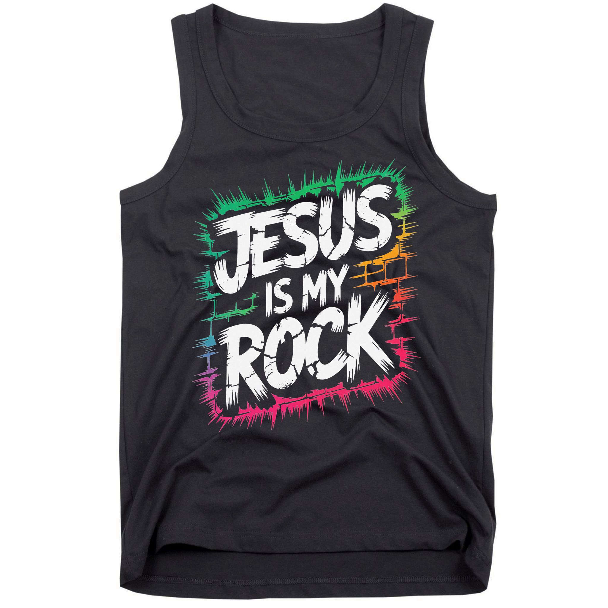 Jesus Is My Rock Biblical Christian Faith Tank Top