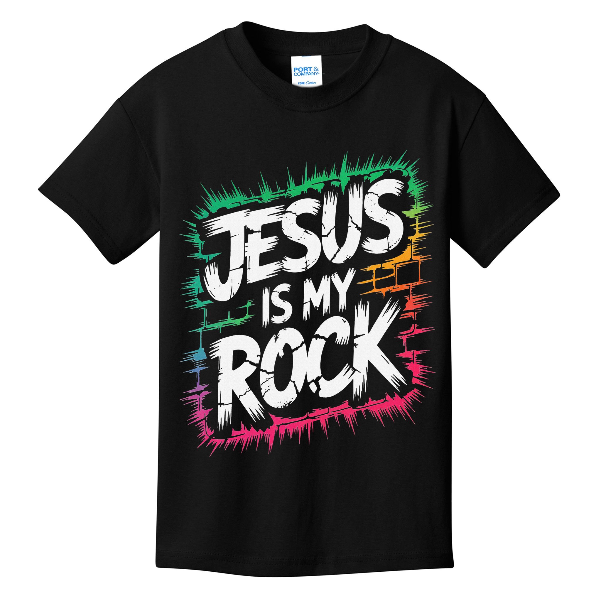 Jesus Is My Rock Biblical Christian Faith Kids T-Shirt