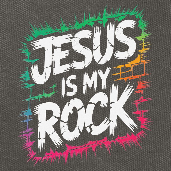 Jesus Is My Rock Biblical Christian Faith Cotton Canvas Backpack