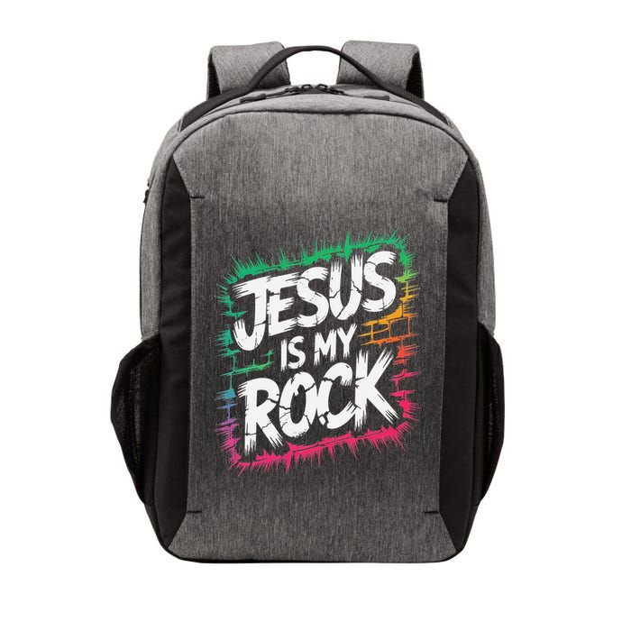 Jesus Is My Rock Biblical Christian Faith Vector Backpack