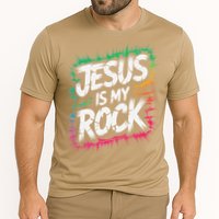 Jesus Is My Rock Biblical Christian Faith Cooling Performance Crew T-Shirt