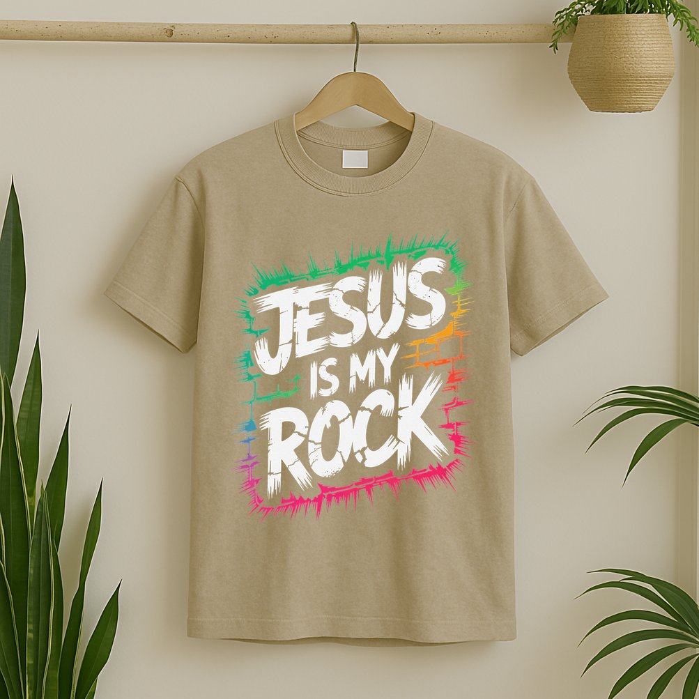 Jesus Is My Rock Biblical Christian Faith T-Shirt