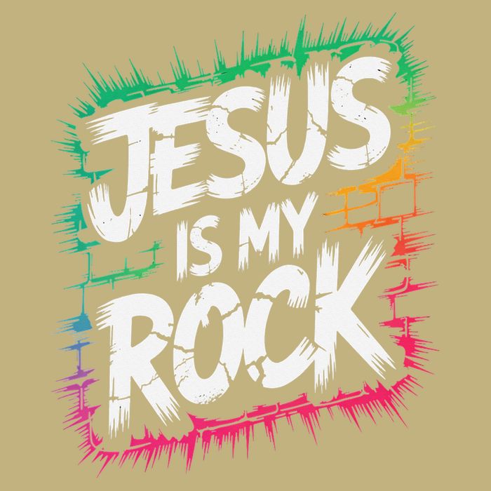 Jesus Is My Rock Biblical Christian Faith Button