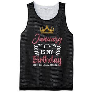 January Is My Birthday Yes The Whole Month Mesh Reversible Basketball Jersey Tank