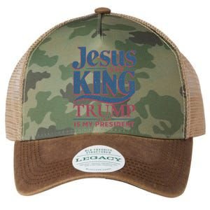 Jesus Is My King Trump Is My President Gift Legacy Tie Dye Trucker Hat