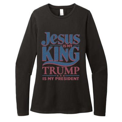 Jesus Is My King Trump Is My President Gift Womens CVC Long Sleeve Shirt