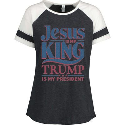 Jesus Is My King Trump Is My President Gift Enza Ladies Jersey Colorblock Tee